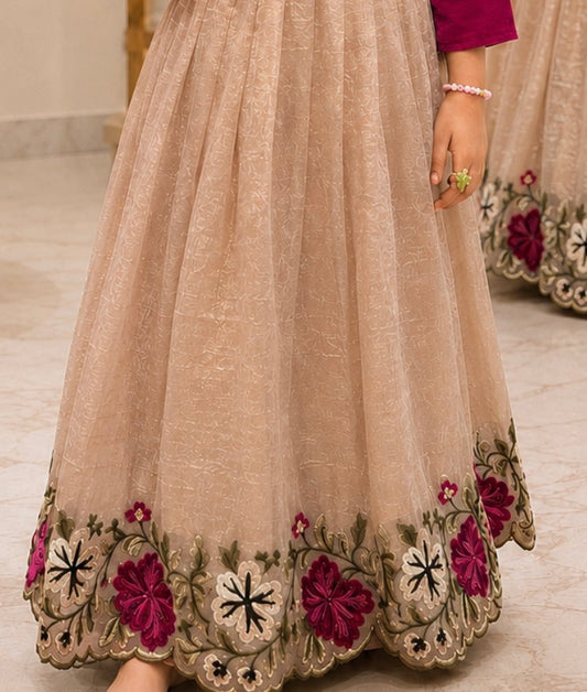 Champagne & Velvet Bloom Lehenga