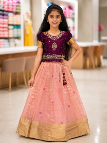 Wine colour authentic PATTU LEHENGA