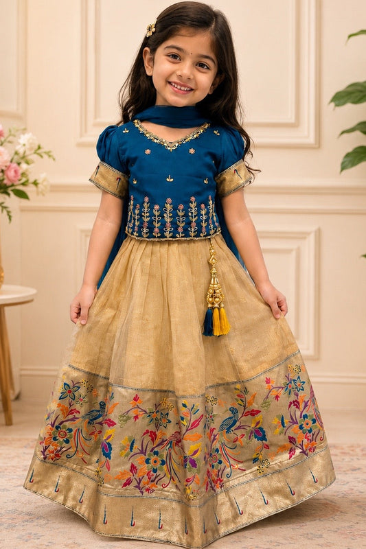 Royal peacock blue lehenga